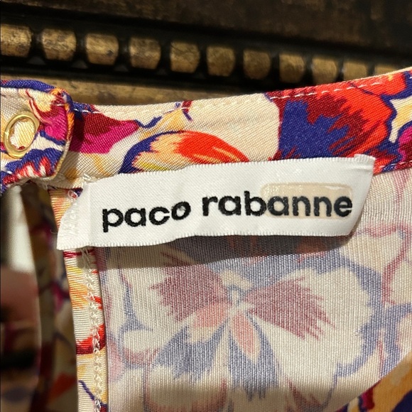 PACO RABANNE Floral Ruched Mini Dress Vibrant Floral - Picture 6 of 10